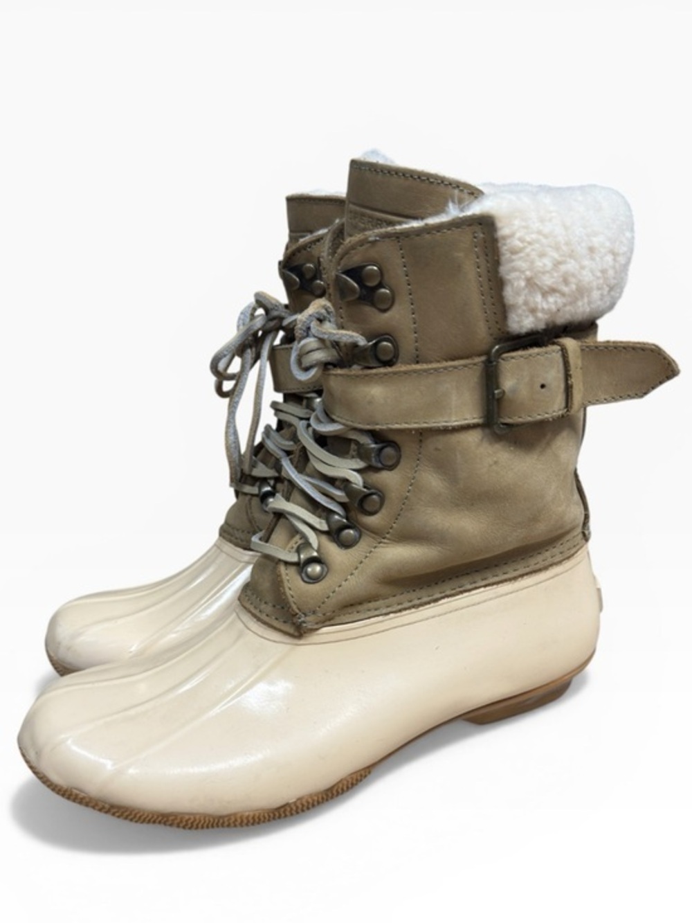 Sperry Top-Sider Shearwater Duck Boots Wool Lined Waterproof Womens US 9